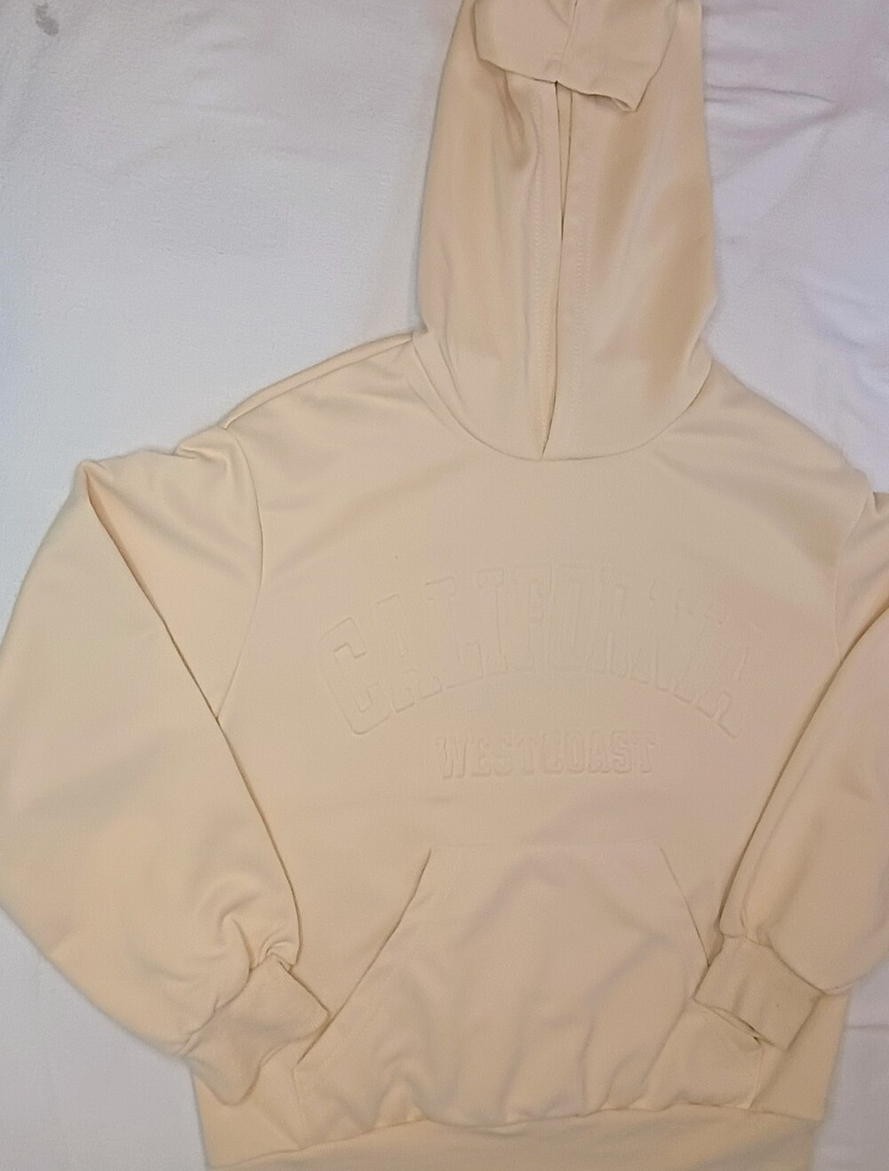 Girls Cream or Ivory Color Pullover Hoodie "California West Coast" Shein 13Y